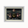 Hot selling cheaper custom 15" 20" white MDF medal shadow box frame memorial honors